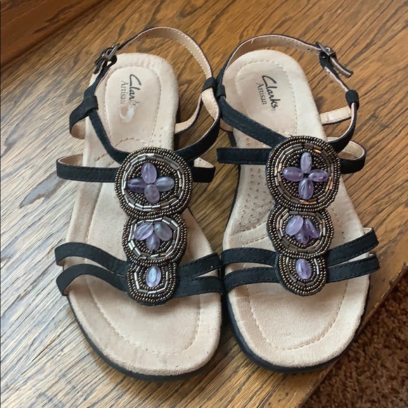 clarks purple sandals